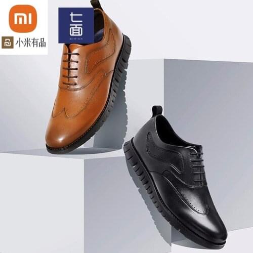 Youpin qimian Mens shoes casual sports Oxford shoes antibacterial deodorant light elastic outsole stereo pressing carved shoes