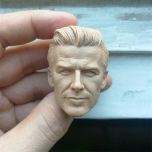 Unpainted 1/6 Scale Football Star David Head Sculpt Model For Action Figure Dolls Soldier Accessories Painting Exercise