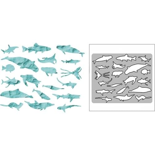 New Dolphin Whale Sea Turtle Panel 2021 Metal Cutting Dies for DIY Scrapbooking and Card Making Embossing Craft Decor No Stamps