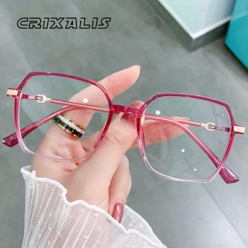 CRIXALIS Computer Glasses Women Oversized Optics Reading Eyeglasses Frame Ladies 2021 Blue Light Blocking Eyewear Female UV400