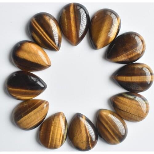 Wholesale 20pcs/lot 25x18mm fashion natural tiger eye stone drop shape CAB CABOCHON beads for DIY jewelry accessories free