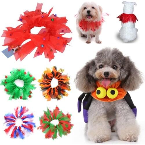 Dog Collar Halloween Pet Dog Puppy Ribbon Scarf Neck Collar Christmas Party Costume Decor Pet Supplies