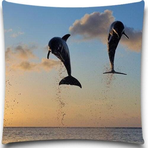 Sea animal Series Cushion Cover Cotton polyester Decorative Square Dolphin goldfish Home Bed Supplies Gift 5 size 9 style