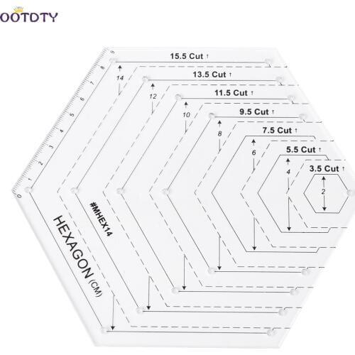 Hexagon Quilting Ruler Patchwork Plastic Template DIY Sewing Tools Useful