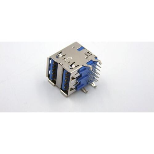 Special Wholesale NEW Terminal Hot SELL USB 3.0 Socket type A base 90 Double USB interface Connector 1pcs FOR Russia