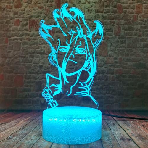 Flash Manga Model 3D LED Nightlight Visual Illusion LED Desk Lamp Sleeping Dr STONE Anime figure Toys boys