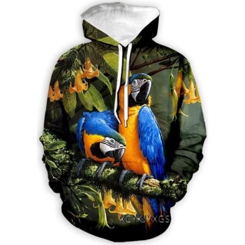 New Men/Women 3D Printed Hoodie Animal Parrot Long Sleeve Fashion Sweatshirt Hoodies Men Sport Pullover Tops A10