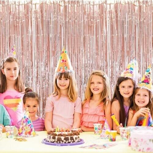 Twinkle 1 Pack Photo Booth Backdrop 2M Foil Tassels Tinsel Curtain Backdrop Background for Birthday Wedding Party Decorations