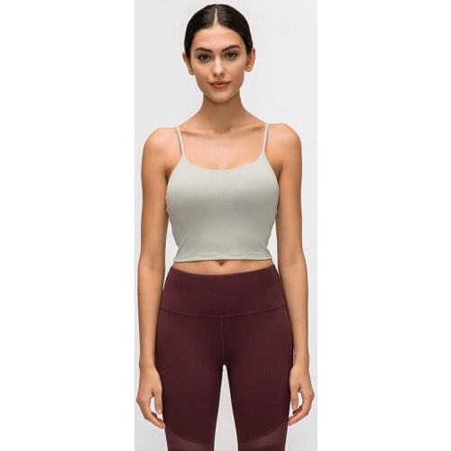 Comfortable Fitness Clothing 2021 New Yoga Top With Chest Pads Sexy Beautiful Back Sports Bra Gathering T Shirt Women Camisole