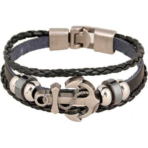 Vintage Multi Layered Braided Leather Bracelets for Men Women Bangle Charm Anchor Accessories Bracelet Pulseira Dropshipping