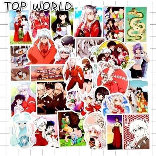 10/50pcs/set Inuyasha Japanese Anime Stickers For Diy Toy Bicycle Motorcycle Scrapbook Skateboard Snowboard Laptop Luggage