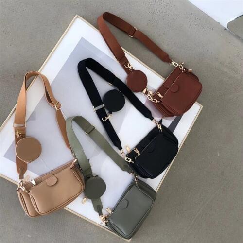 Womens bag 2020 new PU soft leather solid color shoulder messenger bag female fashion solid color change mobile phone bag
