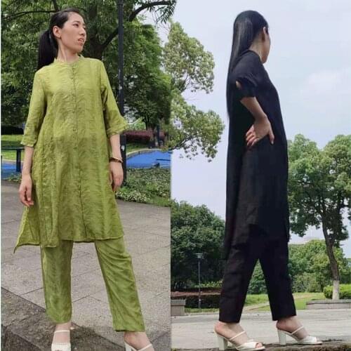 Women Muslim Fashion Islamic Clothing Sets Dubai Arabic Turkey Prayer Clothes Casual Blouse Pants Ao Dai Shirts Trousers Suit