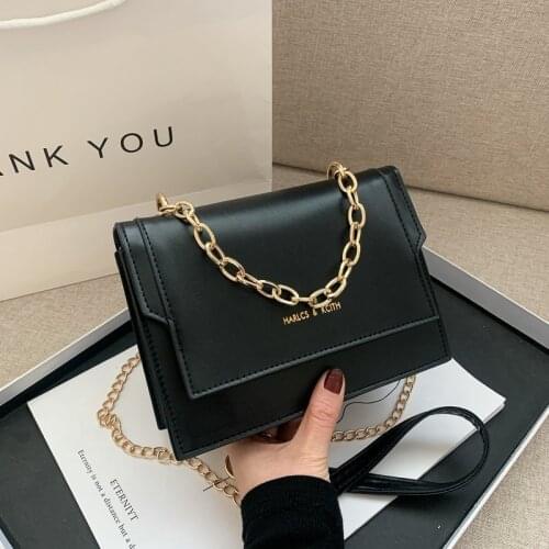 Womens Bags Chain Brand Designer PU Leather Crossbody Bags 2021 Ladies Square Shoulder Bag All-Match Female Messenger Bag New