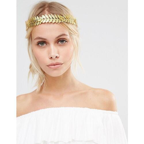 Fashion Design color Gold Metal Leaf Hairband for Girl Women Wedding Party Big Round Crown Tiaras Hair Accessories Jewelry 2019