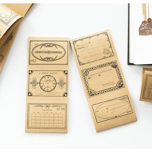 1set/lot Memo Pads Sticky Notes Vintage cowhide Paper diary Scrapbooking Stickers Office School stationery Notepad