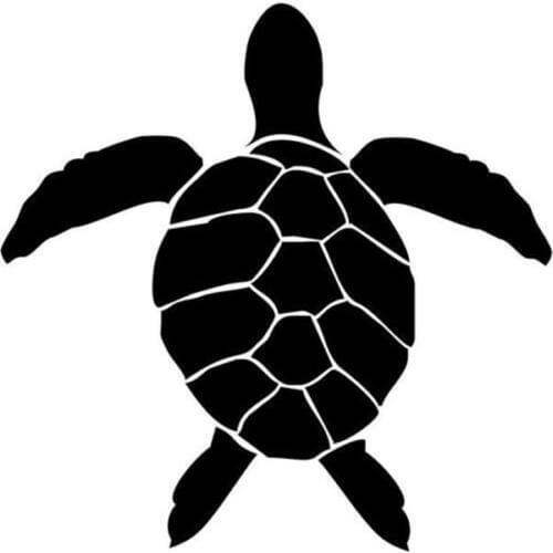 14.2cm*14.2cm Sea Turtle Hawaii Fashion Vinyl Stickers Car Accessories Black/Silver S3-5095