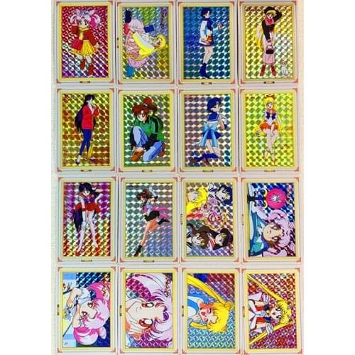 16pcs/set Sailor Moon Refraction Process Toys Hobbies Hobby Collectibles Game Collection Anime Cards