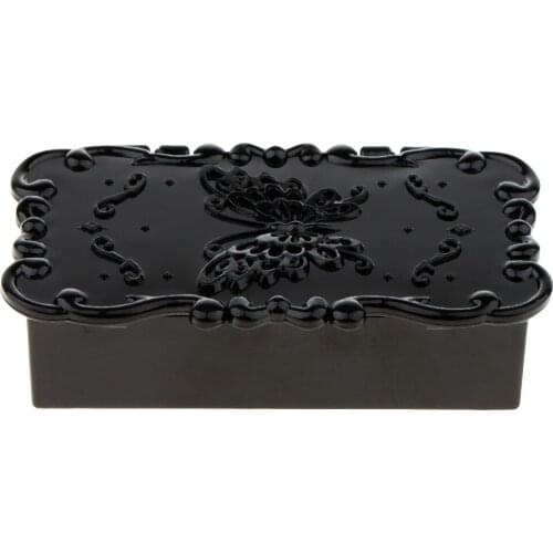 3Pcs Antique Rose Flower Pattern False Eyelash Storage Box with Mirror Lid