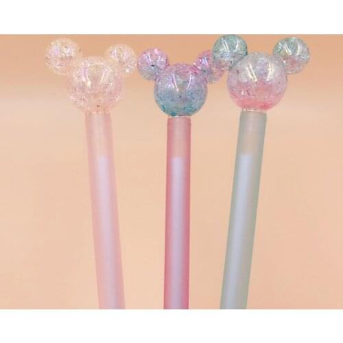 36 pcs/lot Kawaii Crystal Glitter Mouse Gel Pen Cute 0.5mm Neutral pens for writing office school supplies stationery gift