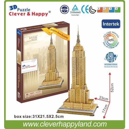 Hot sale hight quality 3d puzzle diy toys for adults wholesale Empire State Building