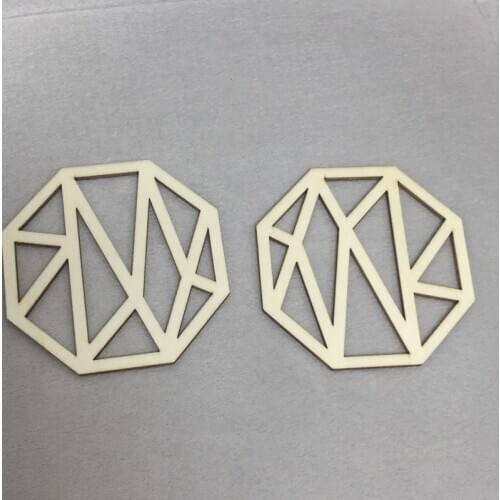 50 pcs laser cut wood geometric pendant geometric jewelry supplies