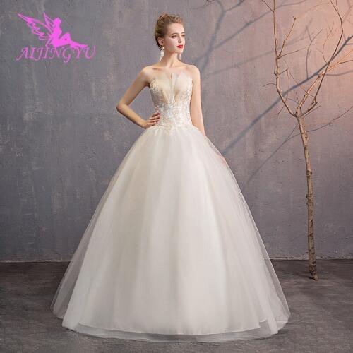 AIJINGYU 2021 beauty Customized new hot selling cheap ball gown lace up back formal bride dresses wedding dress WK893