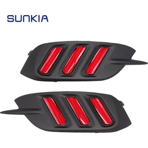 SUNKIA Auto Car LED Tail Lamp For 10th Honda Civic 2016 Brake Tail Light Rear Bumper Fog Lamp Red Color Free Shipping