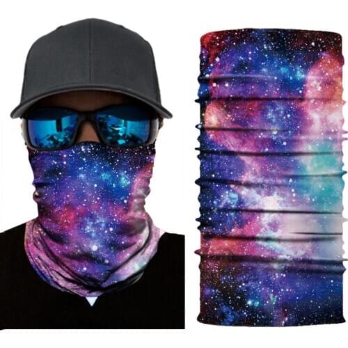 3D Galaxy Print Seamle Balaclava Scarf Neck Warmer Neck Gaiter Half Face Cover Head Bandanas Shield Headband Headwear Men Women