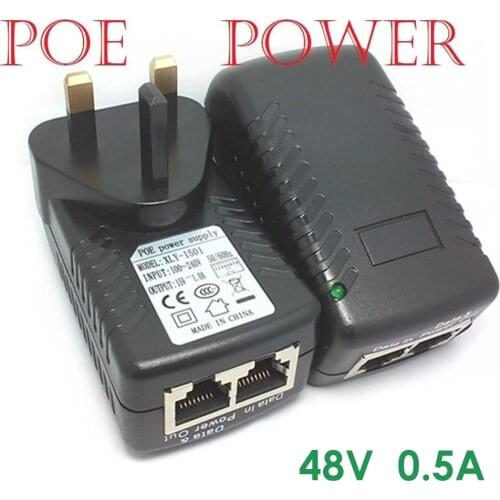 48V 0.5A POE Power Supply Universal Ethernet Adapter UK Plug POE Wall Plug POE Injector Ethernet Adapter Phone UK Plug