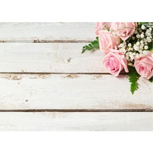 Planks Backdrop Beauty Pink Rose and Ivory Board Photography Background Holiday Celebration Photo Booth Studio Decor