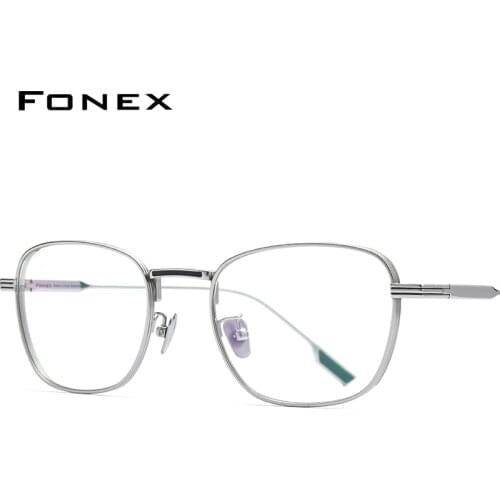 FONEX Titanium Glasses Frame Women Vintage Cat Eye Myopia Optical Prescription Eyeglass Frame Men 2021 New Titan Eyewear 8517-1