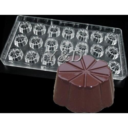 Lucky Leaf Clover 21 Cavities Flower Shaped Polycarbonate Chocolate Mold Jelly Baking Tray Pudding DIY Tools PC Baking Mould
