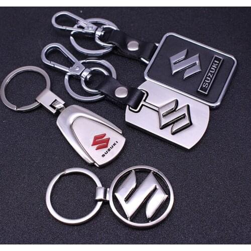 Couple classic gift leather car keychain for Suzuki logo long chain styling metal pendant key rings 4s auto Accessories keyring