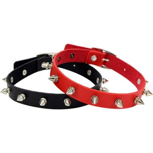 Spiked rivet leather collar peach heart Harajuku collar cosplay goth rock neck chain Stainless Steel Silver Color Chains