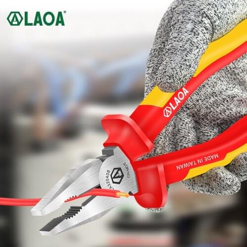 LAOA 1000V Insulating Cutting Pliers VDE Diagonal Pliers Cr-Mo Steel Wire Cutters Long Nose Pliers