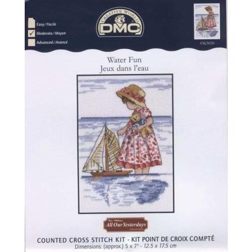 Top Quality popular hotselling counted cross stitch kit water fun little girl and boat