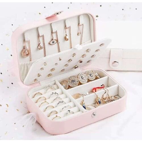 Storage Holder Small Display For Rings Case Travel Earrings Bracelets Organizer Pu Box Jewelry