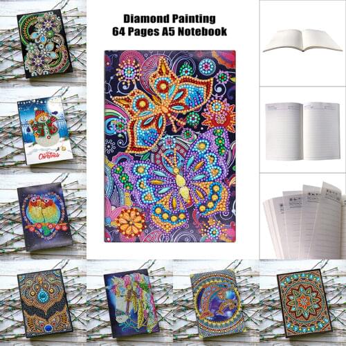 64 Pages A5 Notebooks Diamond Art Kit 5D DIY Special Shape Diamond Painting Partial Drill Cross Stitch Mosaic Rhinestones Craft