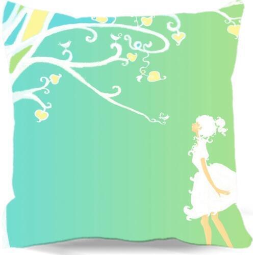 Trees and girls in the spring Pattern For Car Home sofa hotel Decorativ 2017 new Square Pillow case