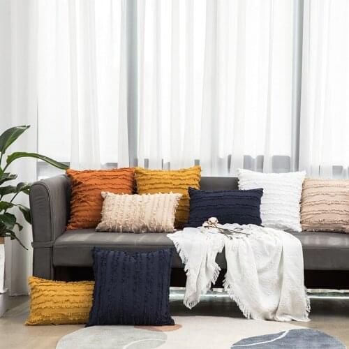 Solid cushion cover cotton linen pillow case modern minimalist sofa cushion cover home decoration throw pillow covers