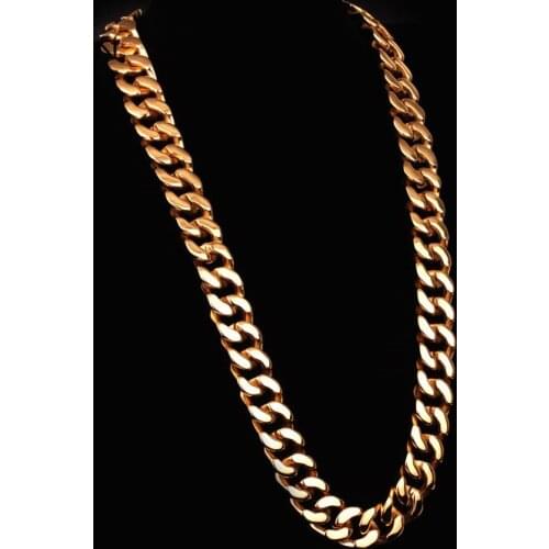 Kalen 70cm Long Cuban Chain Necklace Stainless Steel Dubai Gold Color 440g Heavy Chunky Link Chain Necklace Mens Accessories