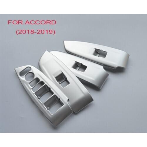 ABS Carbon Style Car Interior Door Window Lift Switch Panel Covers Trim 4pcs For Honda Accord 10th 2018 4pcs/set