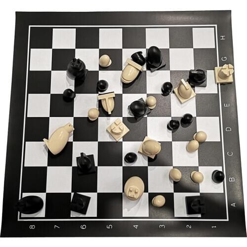 Personalized Plastic Chess Game PU Chessboard Black And White Chess Pieces Features Chess Set with Bag I91