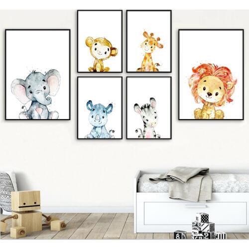 Diy Diamond Embroidery Lion Giraffe Zebra Elephant Wall Art Nursery Diamond Painting Animal Wall Pictures Baby Kids Room Decor