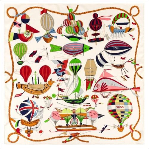 Silk Twill Scarf 90*90cm Square Silk Twill Scarf Hand Rolled Designer Silk Scarfs For Women Vintage Print Silk Scarves