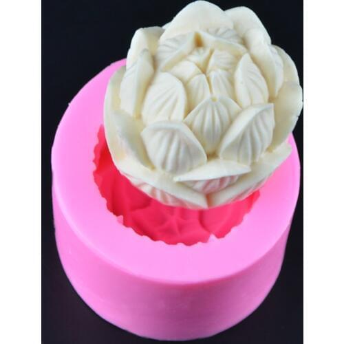 Silicone Mold Lotus Flower Candy Molds Cake Mould Turning Mold Fruit Mold Food Grade Silicon Aroma Stone Rubber PRZY 001