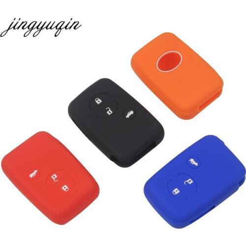 Jingyuqin Silicone Cover for Toyota Land Cruiser Camry Highlander Crown Prado Prius Car Key Set Jacket Cover Case Remote