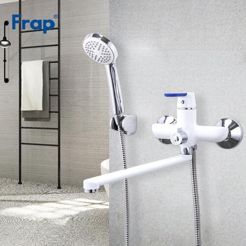FRAP Bathtub Faucets modern style bath faucet mixer wall mounted cold and hot water mixer taps multi color choices handle cover