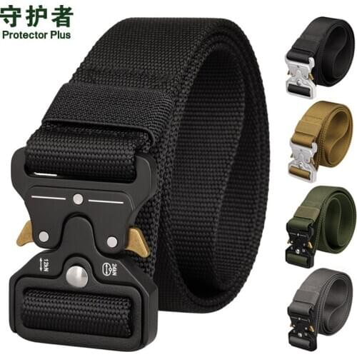 Tactical Belt Men Adjustable Heavy Duty Military Tactical Waist Belts with Metal Buckle Nylon Belt Hunting Accessories
